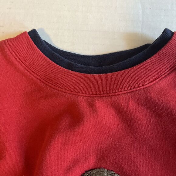 M&C Sportswear Sweatshirt Women’s 1X Red Embroidered Santa Puppy Double Collar - Picture 5 of 10